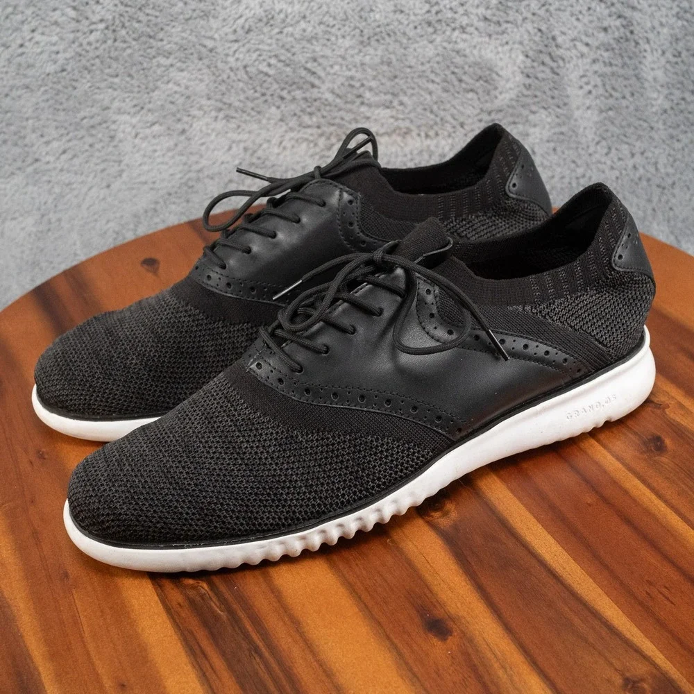 Cole Haan C25259 2.Zerogrand Black Packable Saddle Knit Oxford Shoes Mens 13 M
